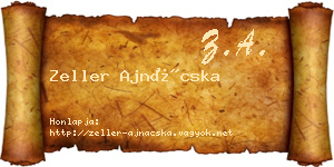 Zeller Ajnácska névjegykártya